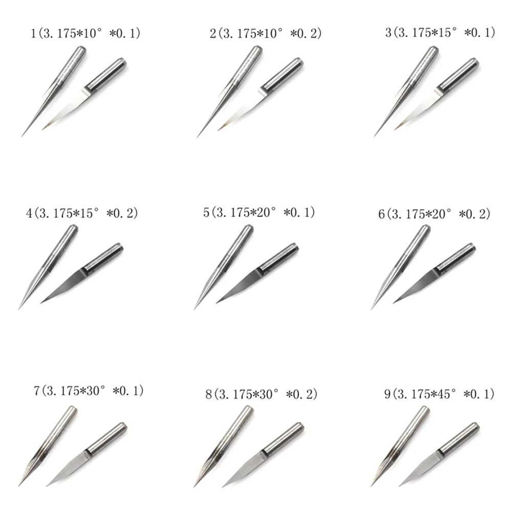 10 шт. мм 3,175 мм Вольфрам сталь бит V форма карбида PCB Гравировка Биты ЧПУ Инструмент выбрать акрил Фрезер для резьбы