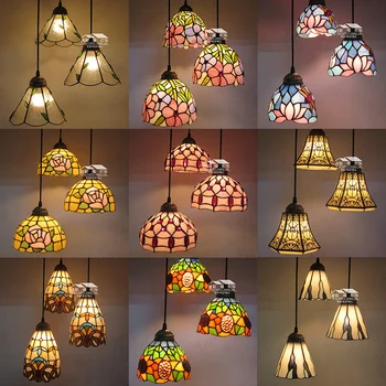 

European Mediterranean tiffany retro pendant light hallway cozy Creative lamp bar corridor