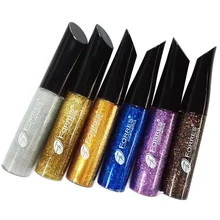 6 цветов Подводка для глаз жидкая Вспышка водонепроницаемый подводка для глаз Золотой Серебряный Синий Фиолетовый Блеск Косметика для макияжа блестки быстрая сушка