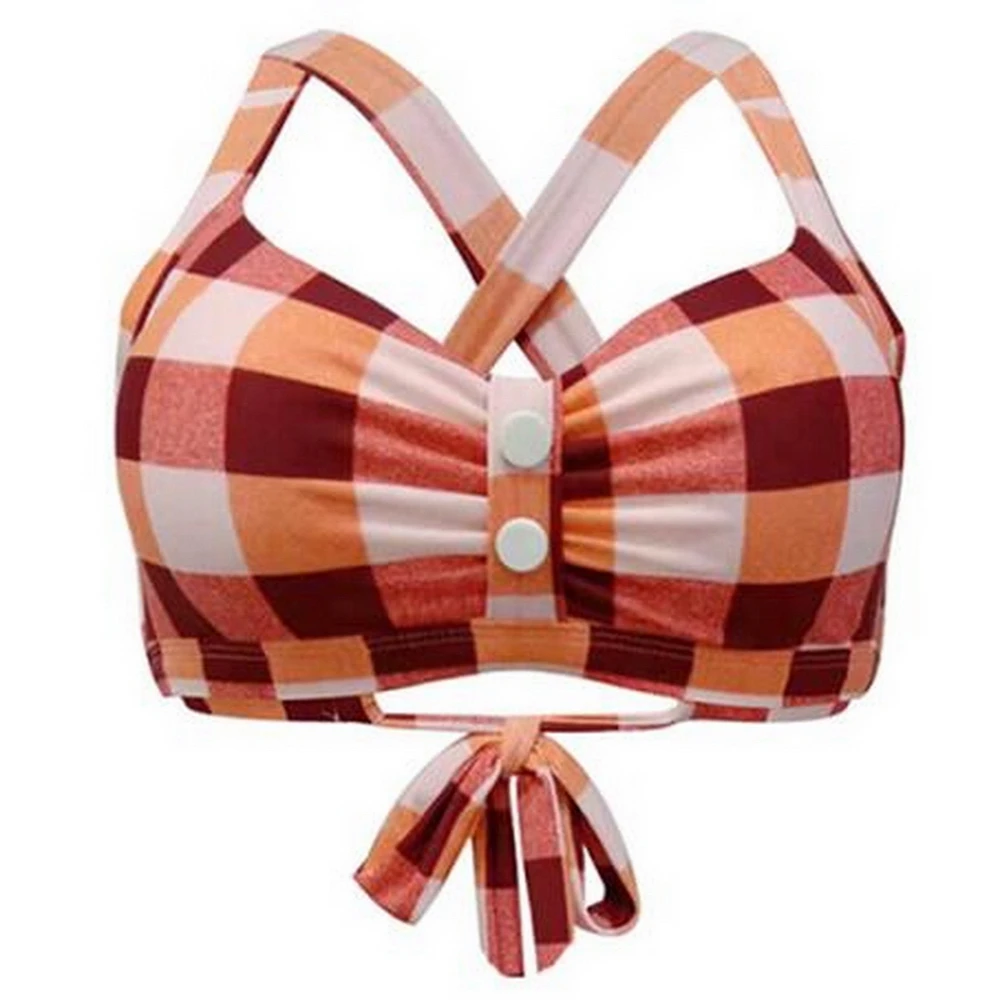 red plaid bathing suit