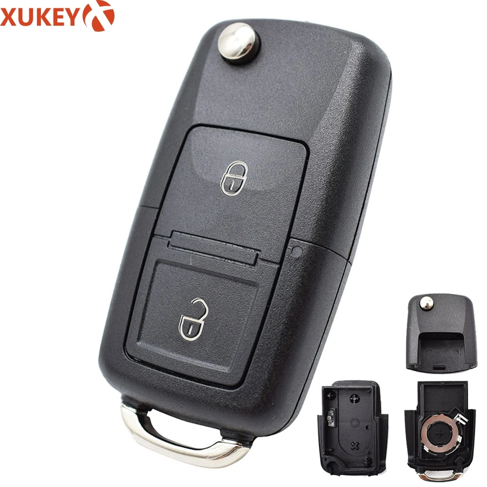 

2 Buttons Car Remote Key Cover Shell For VW Golf Bora Lupo Passat Polo Transporter Sharan Fox Amarok Fob Case