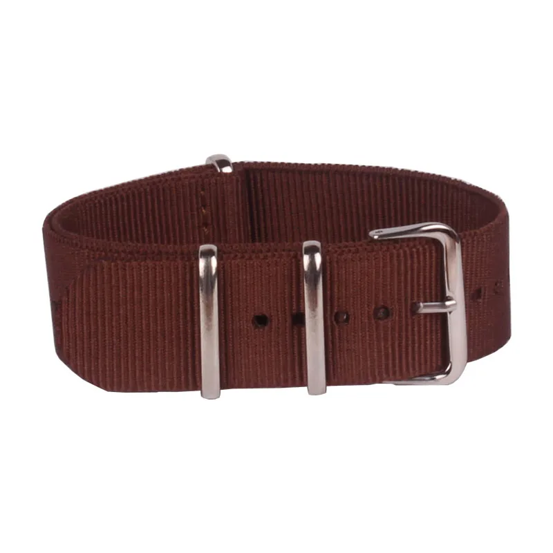 

Promotion (Buy 2 will get 25% off) 22mm Solid Brown nato fabric Nylon watchbands Watch Strap accessories Bands Buckle belt 22 mm