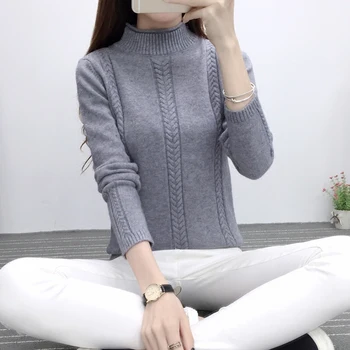 

2019 ne winter women Cashmere sweater half-high collar Pullover bottom sweater Long sleeve Knit autumn Thick warm sweater