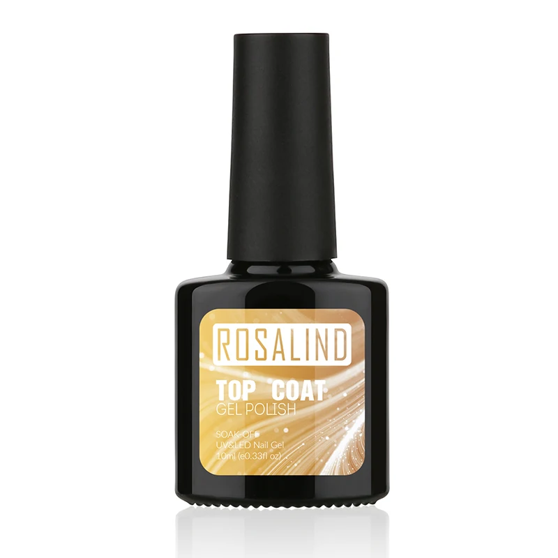 ROSALIND, 10 мл, Гель-лак для ногтей, Радужный мерцающий R01-29, лазер, блестящий, для дизайна ногтей, маникюра, долговечный УФ-светодиодный Гель-лак - Цвет: Top Coat