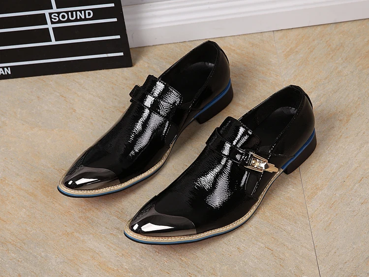 46 Sapatos 1 Negócios Grandes Us12 3 Festa Moda Casual De Apontou Carreira Couro Novos Trabalho Homens Brilhantes Fivela 2 Estaleiros Homem Toe HTUYqfw