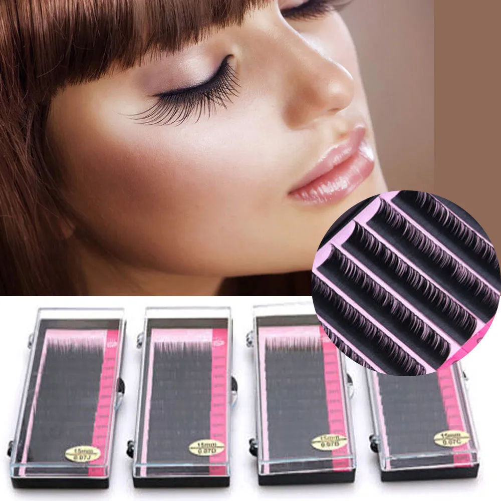 

Best Deal Fashion Magic Mink Black Lashes Tray Lash Extension Pro Curl D Set Individual Eyelash fake false eyelash Wholesale