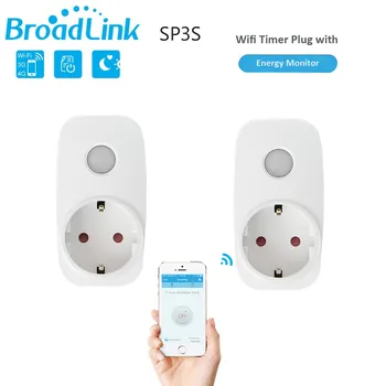 

2Pcs Broadlink SP3S Wifi Timer Plug EU Type Power Socket Plug Outlet,Smart Home Automation APP Control Switch for IOS Android