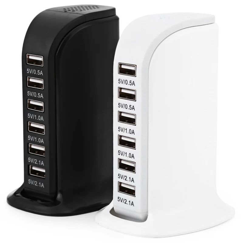 30W Quick Charge 6 Ports USB Rapid Charging Socket 6A Wall Charger Travel Plug Desktop USB HUB Splitter Multi Port Phone Charger