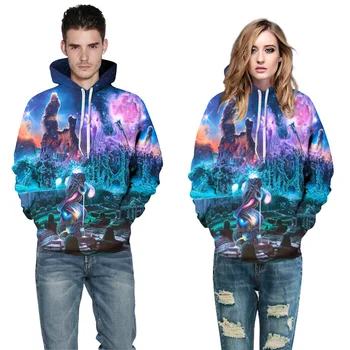 

New Stylish Thin Sweatshirts Men/Women 3d Hoodies Digital Print Dreamy Cemetery Unisex Hooded Hoodies