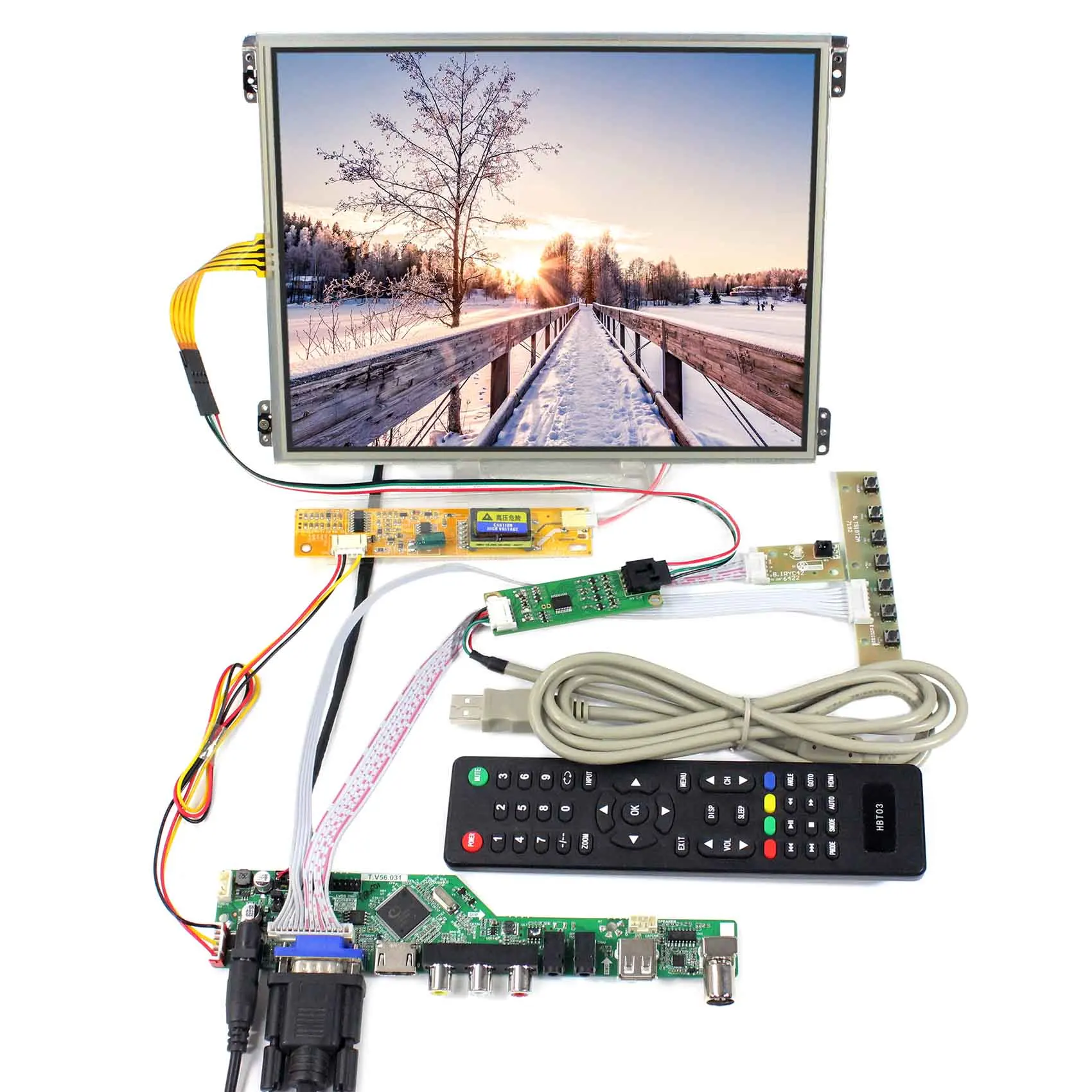 HDMI VGA AV LCD Controller Board 10.4/" 1024X768 HT10X21 IPS LCD Screen