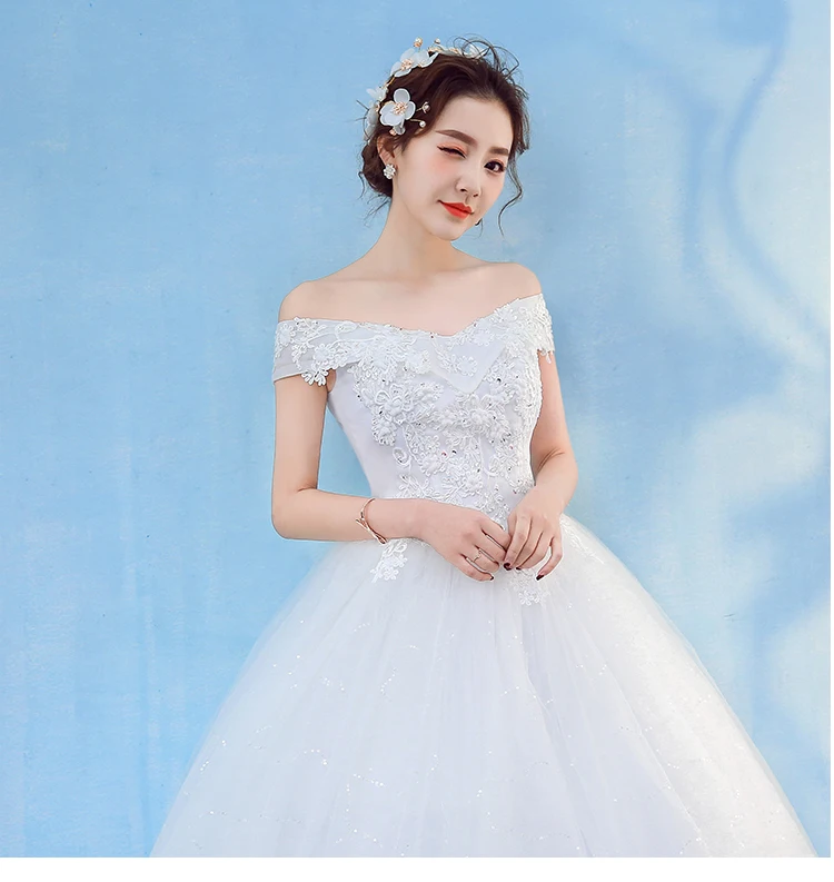 Vestido de Casamento Vestido de Baile Fora do Ombro Vestido de Noiva Novo Elegante Clássico Bordado Apliques 2021 7 2021 novo vestido de casamento elegante vestido