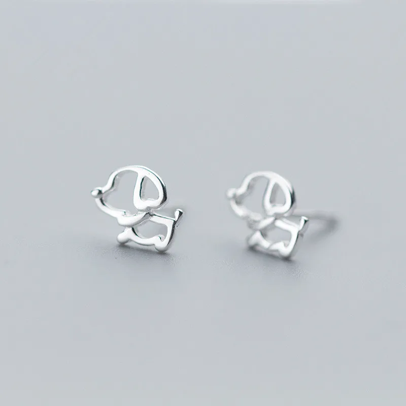 

925 Sterling Silver Pet Dog Stud Earrings For Women Elegant Lady Prevent Allergy Sterling-silver-jewelry A084