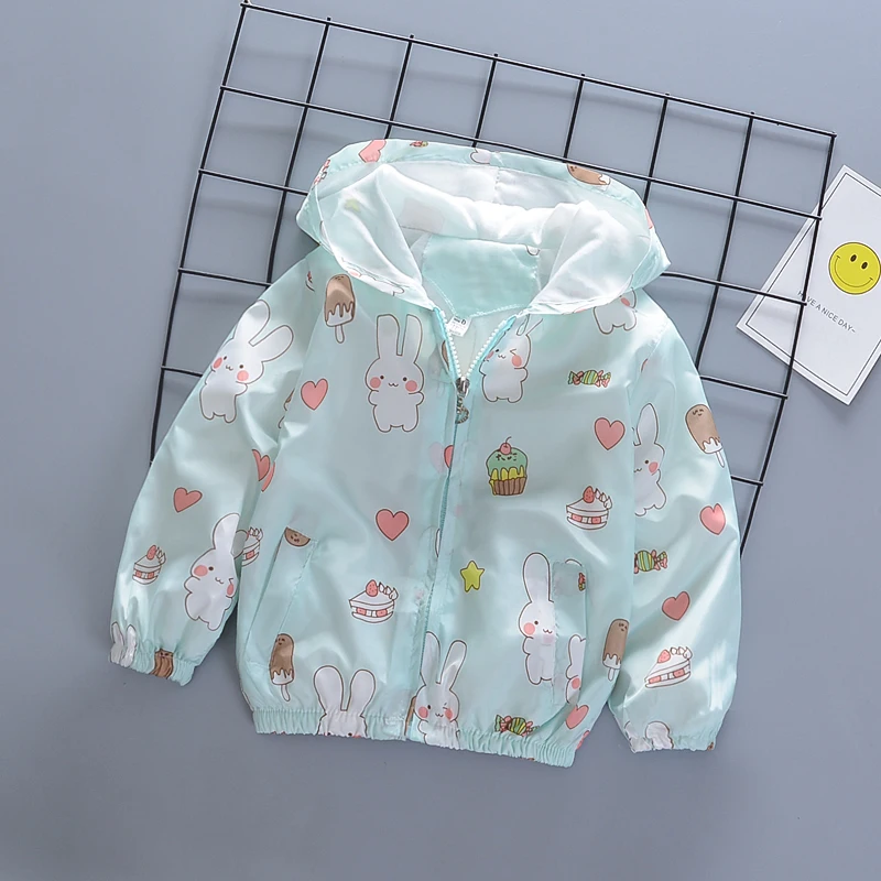 

Girls Jackets spring summer children girls outerwear coats sunprotection clothes jackets girls hooded coat for toddler girls