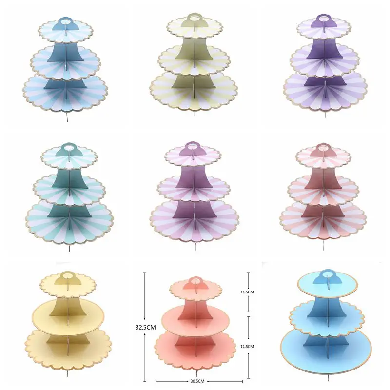 

3 Tiers DIY Paper Cupcake Stand Dessert Candy Storage Holder Rack Wedding Birthday Party Cake Display Catering Serving Tools