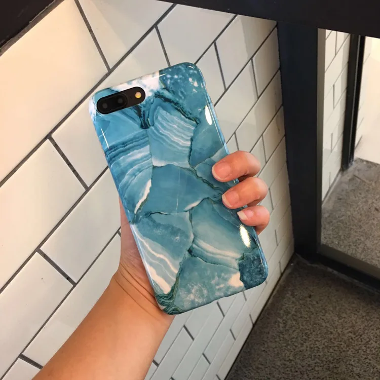 Fashion Graffiti Oil Painting Phone Case For iphone 6 7 Gradient Marble Stone Texture Coque Plus Soft Cover | Мобильные телефоны и