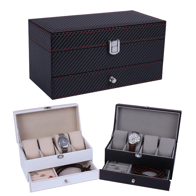 4 Grids Watch Box Clock Jewellery Time Jewelry organizer Holder for and Holding | Наручные часы