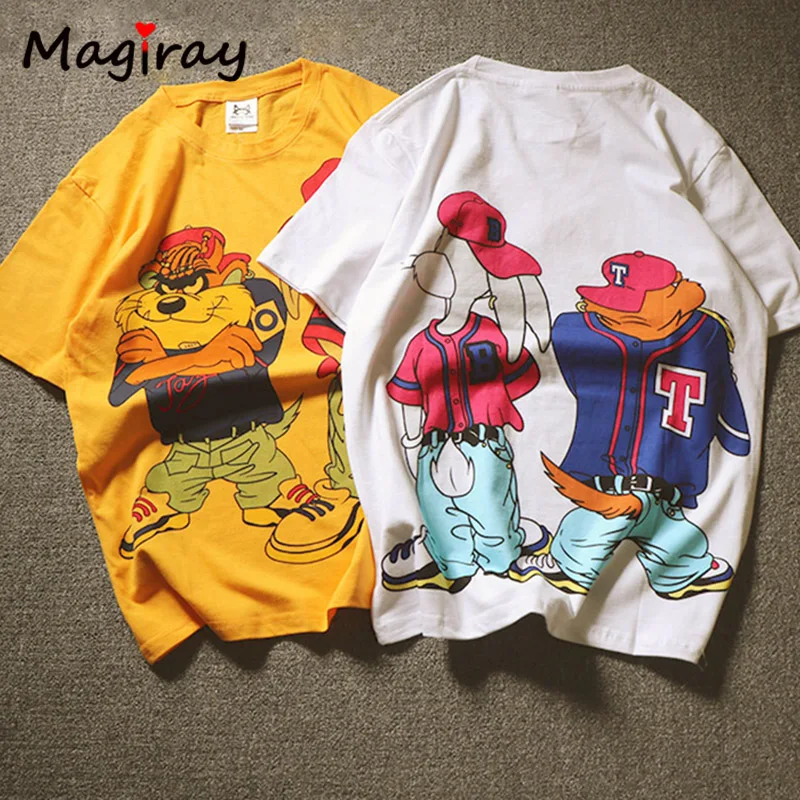

Magriay Cartoon Animal Print Funny T Shirt Women Summer Couple BF Streetwear Hippy Hip Hop Female Tee Top Cute Rabbit Tshirt 17