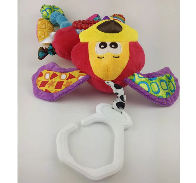 35*22CM Musical Cute Rattles Bed Crib Stroller Kids Stuffed Doll Vibrator Dog Hand Bell Shake RingToy With Teether D012 8