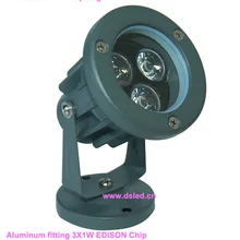 DHL!, высокая мощность 3 Вт открытый светодиодный свет сада, наружный точечный светодиодный светильник, 110 V/220VAC, DS-06-46-3W, гарантия 2 года