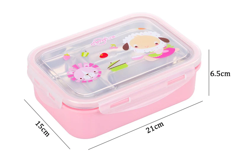 TUUTH 304 Stainless Steel Lunch Box for Kids 3 Grids Water Injection Insulation Portable Food Container Box For Kids Picnic School A3
