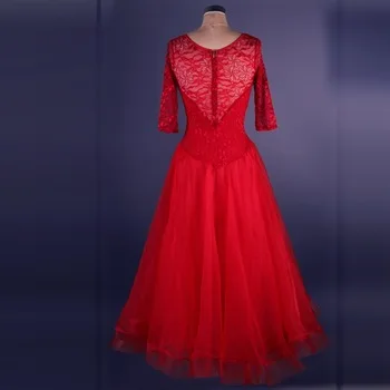 ballroom waltz for women standard dance competition dresses standard waltz flamenco tango purple red lace ladies girls children