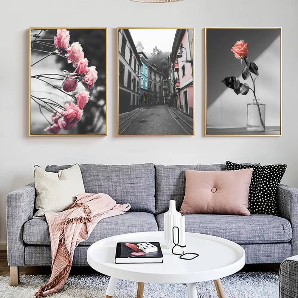 Vintage Rose Wall Art Painting Wall Picture Flower Canvas Prints Posters and Prints Scandinavian Landscape Home Decor Unframed