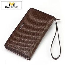 MANBERCE Cowhide Man Wallet Brand Mens Wallet Leather Genuine Men Clutch Bags Purses And Handbags Business Casual Wallets
