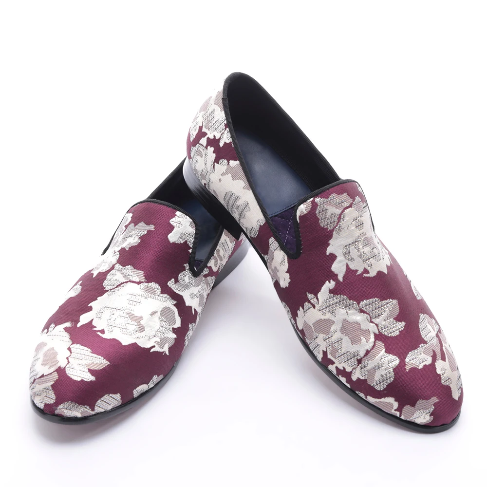Blanco A Púrpura Partido Los Hombres Flores Mocasines Del Zapatos Y Jacquard Vestido Baile Tamaño De Con Multiple Mano Tejido Más Hechas pwt4Yrxwq