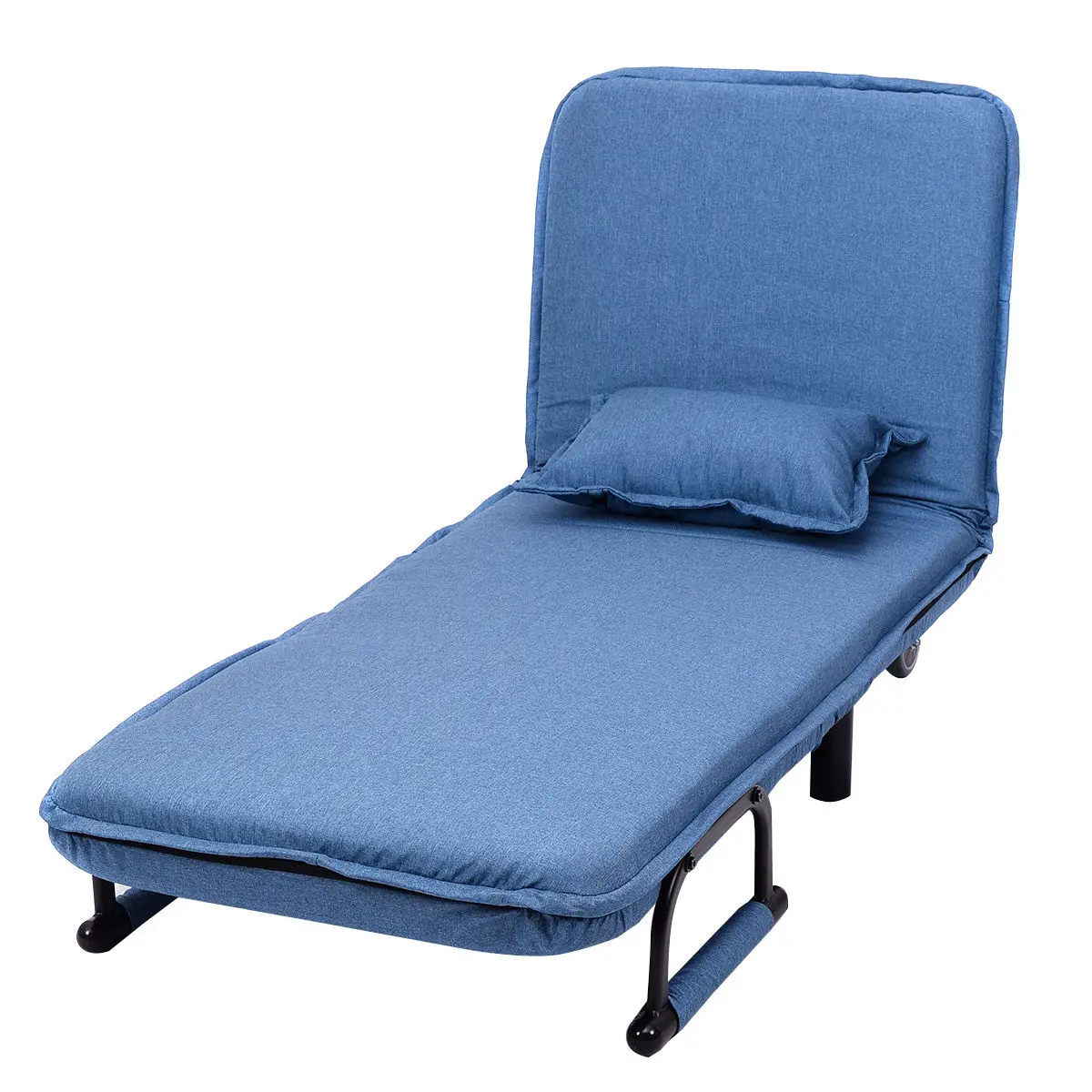 Giantex Convertible Sofa Bed Modern Folding Arm Chair Sleeper Leisure Recliner Living Room Lounge Couch Furniture HW54759BL