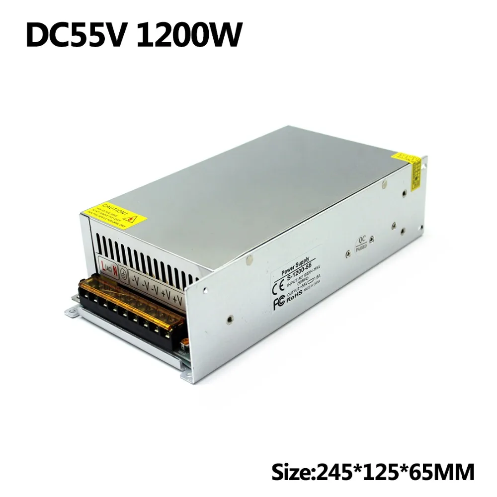 Высокое качество Питание Светодиодный драйвер Трансформатор AC110V 220 V постоянного тока до dc55V 21.8A 1200 W Мощность адаптер для лампы светодиодные ленты CNC CCTV 3D печати