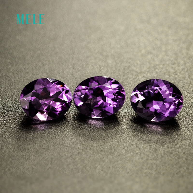 Amethyst Oval Shape 8*10mm Natural Deep Purple Color Good Cut Fashion Jewelry Design Gemstone For Jewelry Making DIY Gemstone