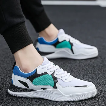 

Mixed Color Fashion Cheap Autumn Men's Casual Air Mesh Breathable Lace-Up Human Race Footwear Outdoor Street Flat Sneakers