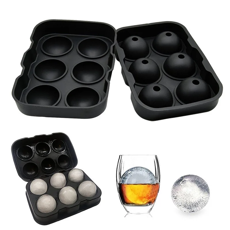 Creative Styling Tools Party Bar Black Square Silicon Ice Mold for