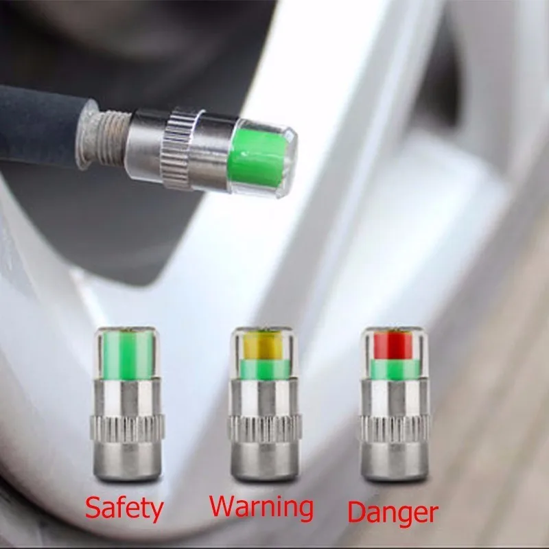 

RETFGTU 4PCS Car Tyre Tire Pressure Gauge Indicator Monitoring Cap Sensor Car Wheel Tires Valves Diagnostic Tool