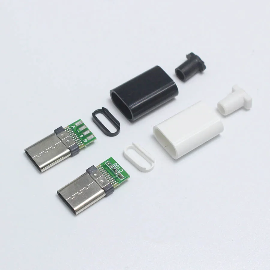 2 набора DIY USB 3,1 c-тип штекер сварочный Тип двухсторонний штекер Тип C данных и зарядки сварной провод разъем