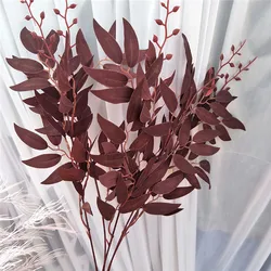 Elegant Artificial White Silk Flower Arrangement with Willow Leaves and Greenery for Wedding Decor or Home Vase Display (Red)