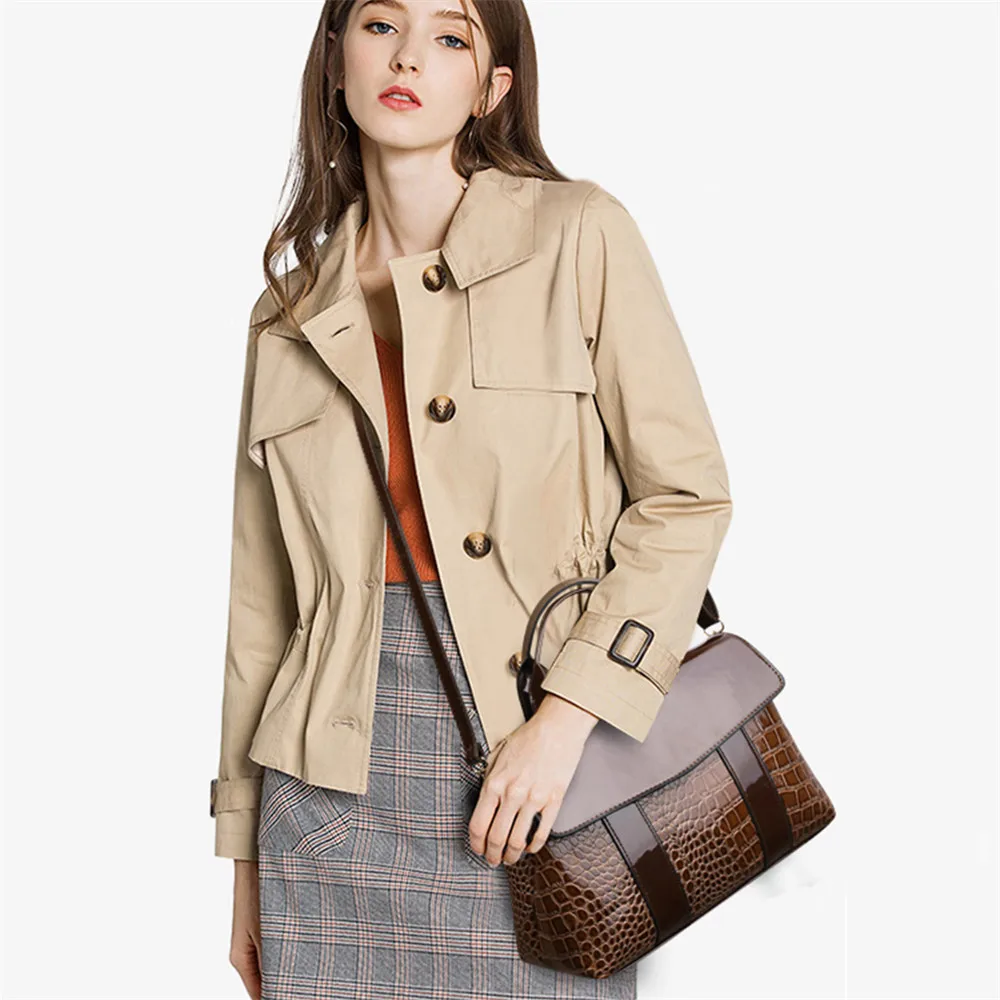 Классические женские сумки, высокое качество, кожаные сумки для женщин с узором «крокодиловая кожа», ручные сумки, сумка через плечо, женские сумки на плечо
