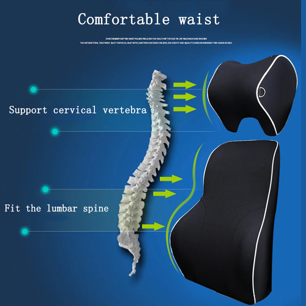 JINSERTA подушки сиденья автомобиля шеи Подушка сидение задний Поясничный Поддержка памяти подушка из пеноматериала подушка для Универсальный Автомобильный аксессуары