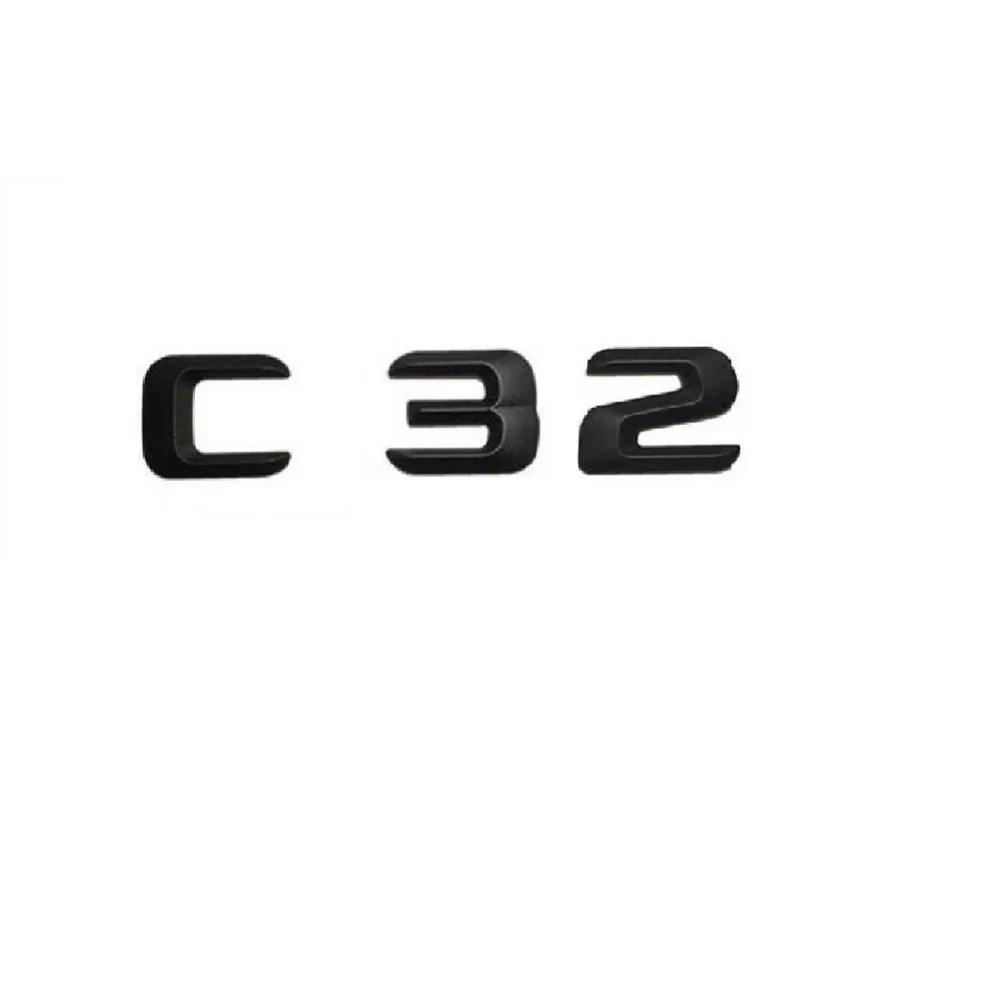 

1 set Matt Black ABS Car Trunk Rear Number Letters Words Badge Emblem Decal Sticker for Mercedes-Benz C32