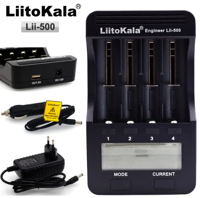 LiitoKala lii-500S lii 500S 500 lcd универсальное умное зарядное устройство 1,5 V 4,35 V 3,7 V 18650 17500 26650 AA AAA Lipo NiMH батарея - Цвет: lii500 Whole package