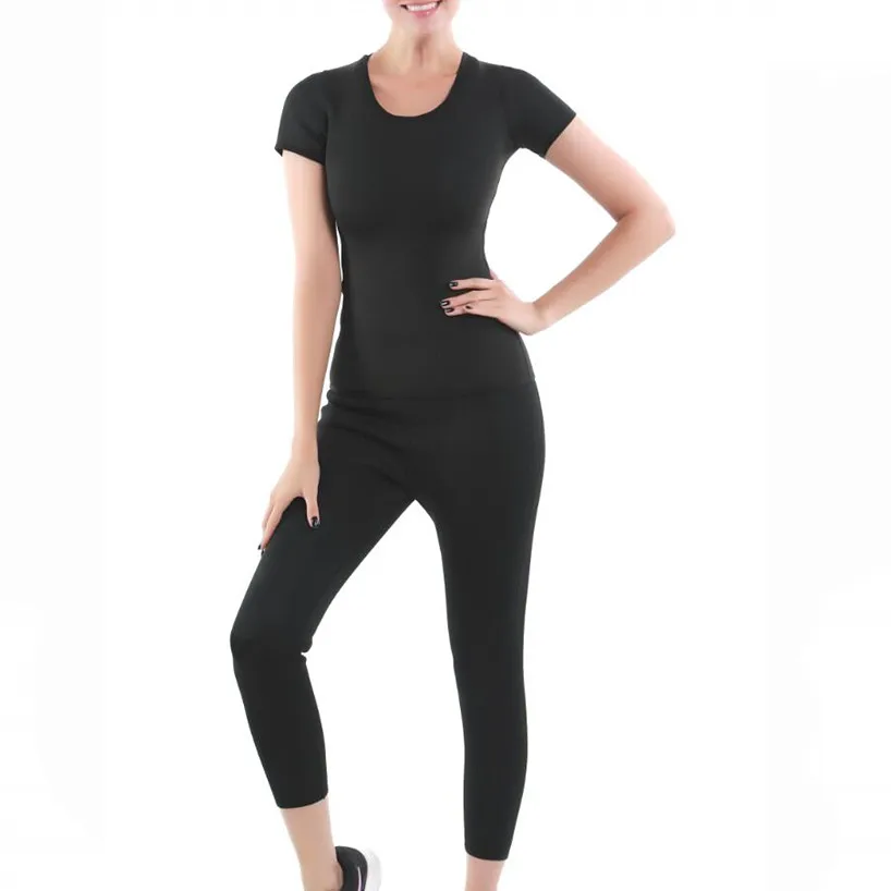 

Women Shapers Neoprene Sauna Slimming Shirt Shapewear Waist-Trimmer Slimming Pants Weight Loss Fat Burning T-shirt Capri Panties