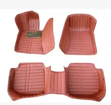 Personalizar esteras del piso del coche de cuero pie estera alfombra alfombras de auto para passat touareg touran touguan jetta polo golf 6/7 phaeton escarabajo