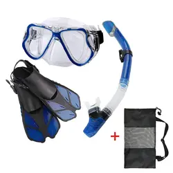 Маска для дайвинга дыхательные трубки, ласты, набор для женщин и мужчин, анти-противотуманные очки, полный сухой набор трубок для плавания и
