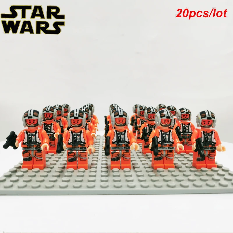 

Star Wars Rebel Theron NICE Pilot X-Wing Double Head 75032 sw544 compatible building block kids toy 20pcs/lot