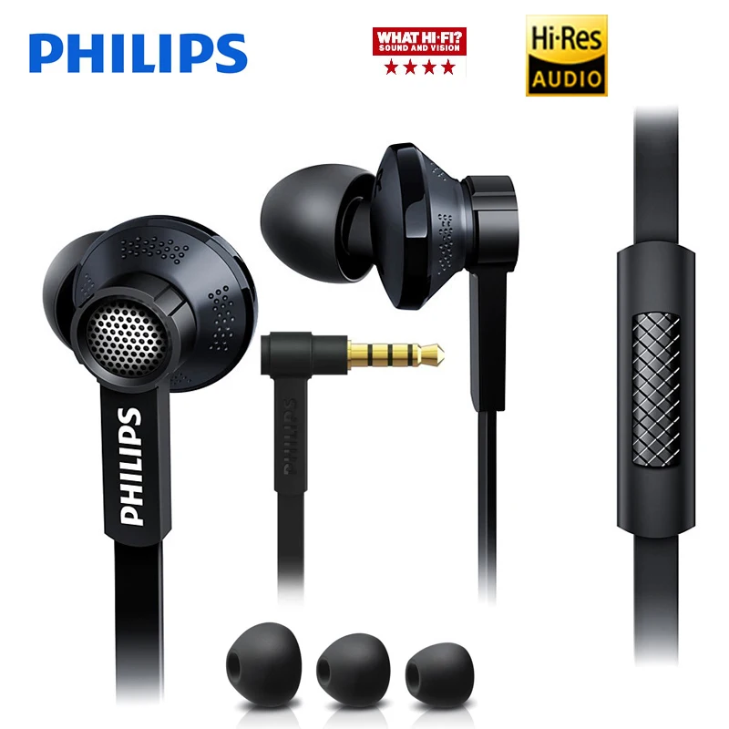 Philips TX1 Hi-Res Проводная гарнитура Спортивная гарнитура с HIFI CCAW голосовой катушкой совместима с IOS/Android