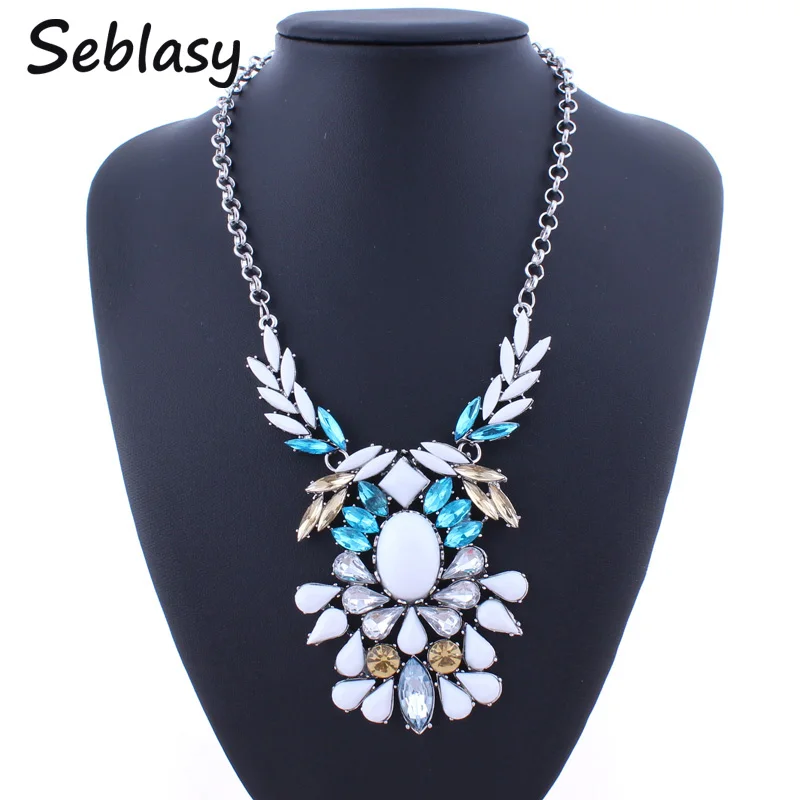 Seblasy Bijoux Boho акриловый лист ожерелье с каплевидными кристаллами Макси роскошный