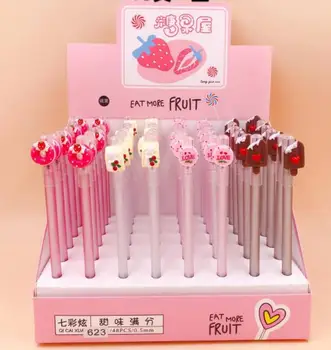 

48pcs/lot Korean cartoon gel pen chocolate cake roller ball pen signing pen students creative stationery