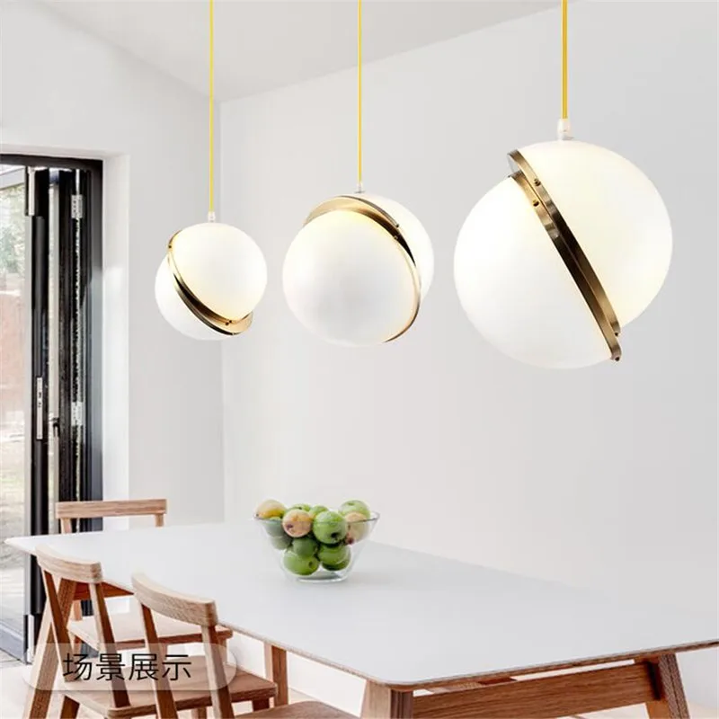 Датский дизайн, лунный светильник, светодиодная люстра, подвесной светильник, креативный круглый шар, подвесной светильник, люстры для столовой, домашний декор
