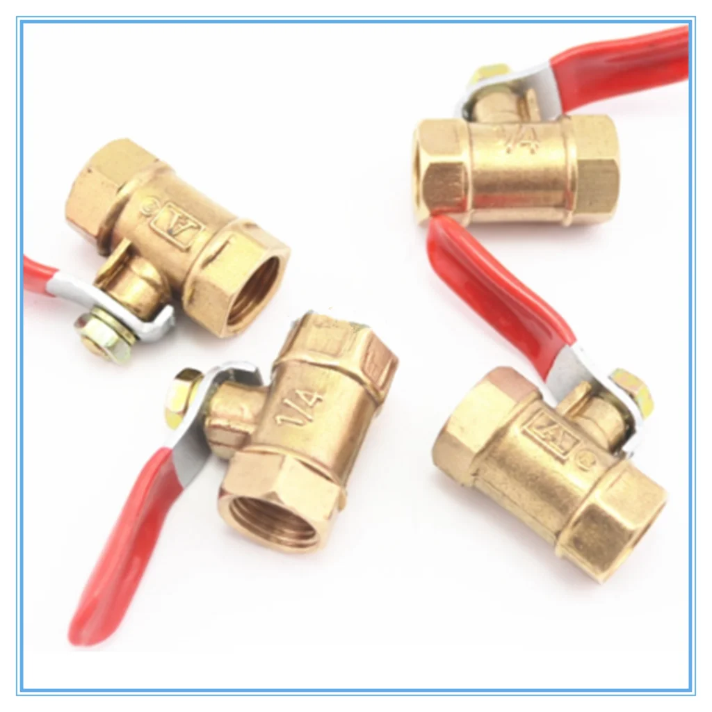 

Pneumatic 1/4'' 3/8'' 1/2'' BSP Female Thread Mini Ball Valve Brass Connector Joint Copper Fitting Coupler Adapter Water, Air