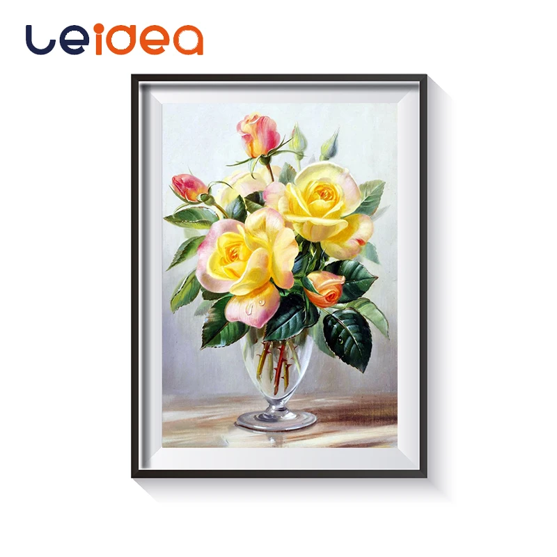 

Frameless Yellow Flowers Painting By Numbers Wall Art Picture Acrylic Paint Unique Gift For Home Decor 40x50cm Artwork